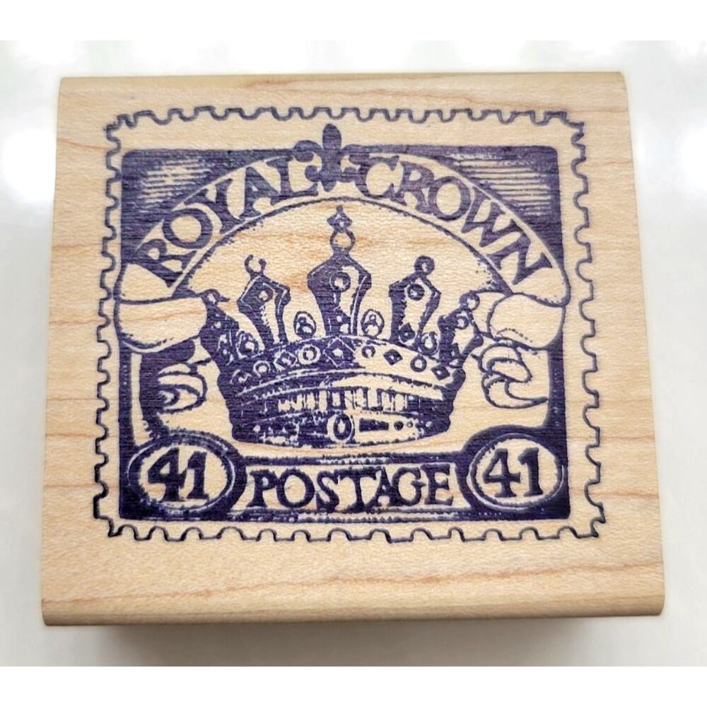 Stampkins Unlimited Royal Crown Postage Rubber Stamp by E. Robin Alling Crafts